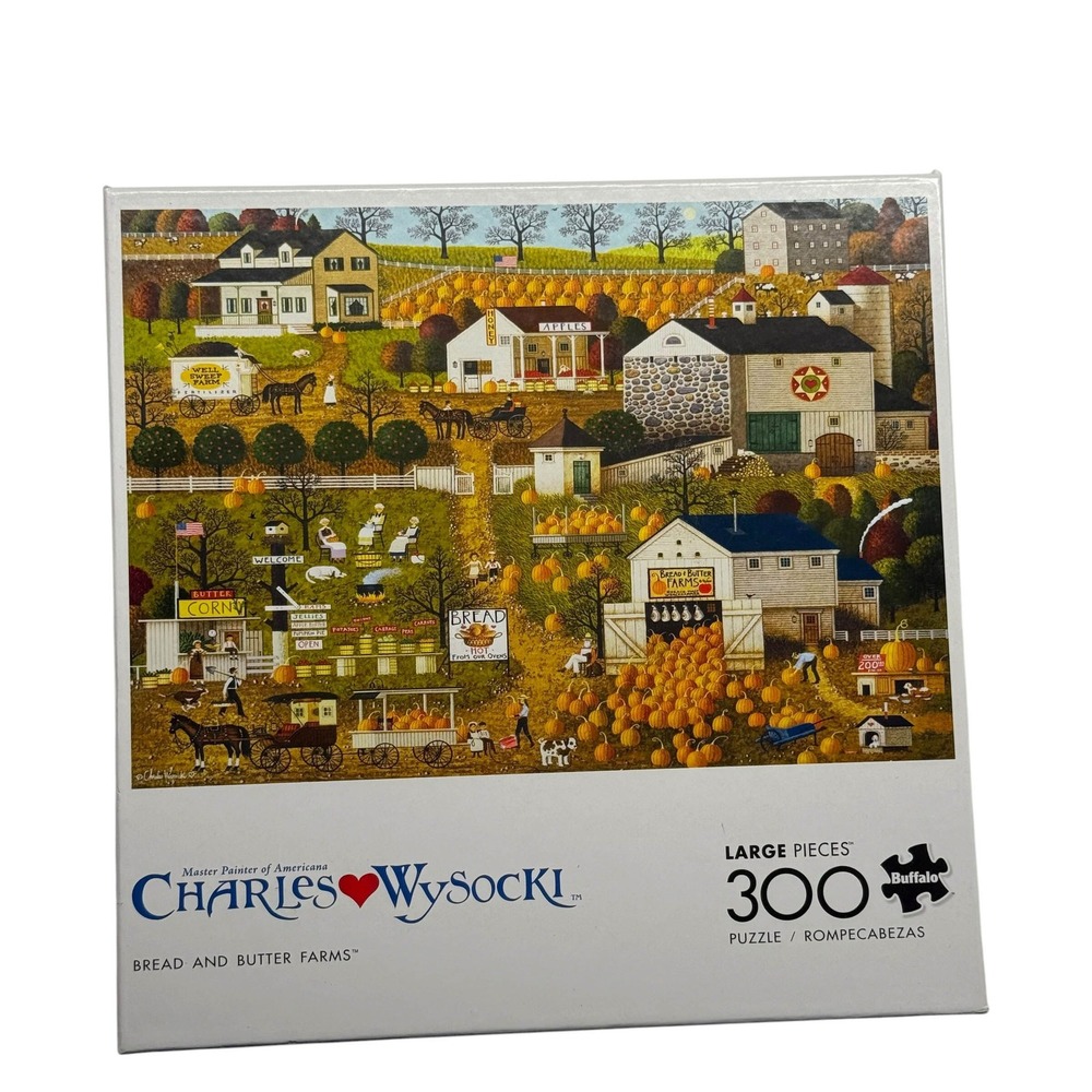 Charles Wysocki Bread and Butter Farms 300 Lrg Pc Puzzle Buffalo Games Complete